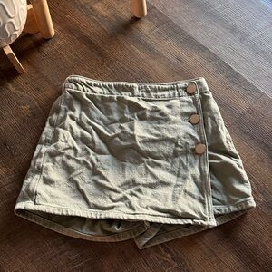 Zara Light Olive Skort with Button Accent